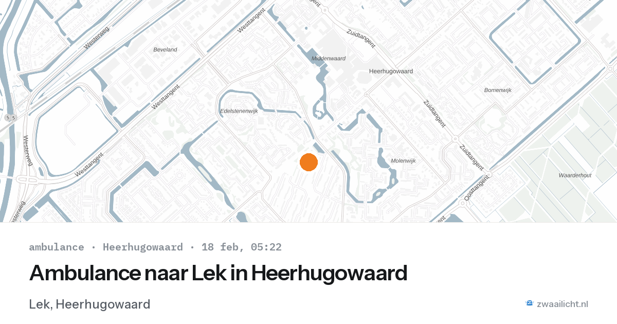Ambulance naar Lek in Heerhugowaard — 18 feb 2026