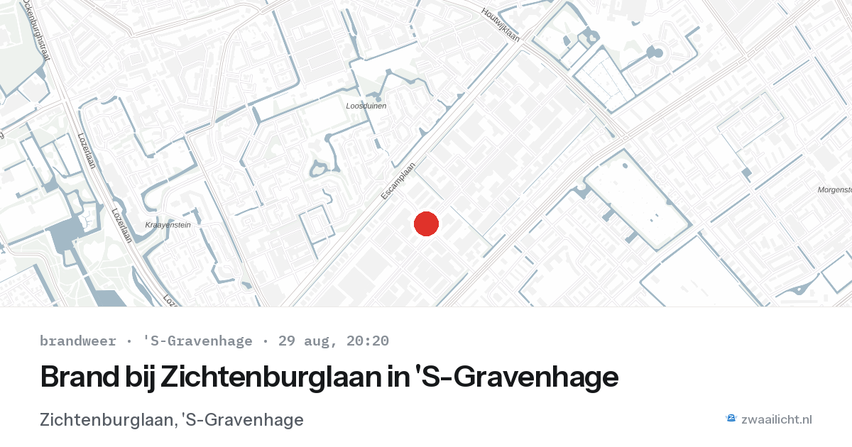 Brand bij Zichtenburglaan in 'S-Gravenhage — 29 aug 2026