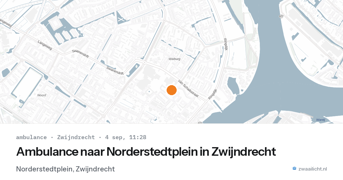 Ambulance naar Norderstedtplein in Zwijndrecht — 4 sep 2026