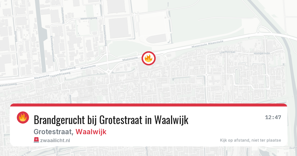 Brandgerucht bij Grotestraat in Waalwijk — 20 jul 2026