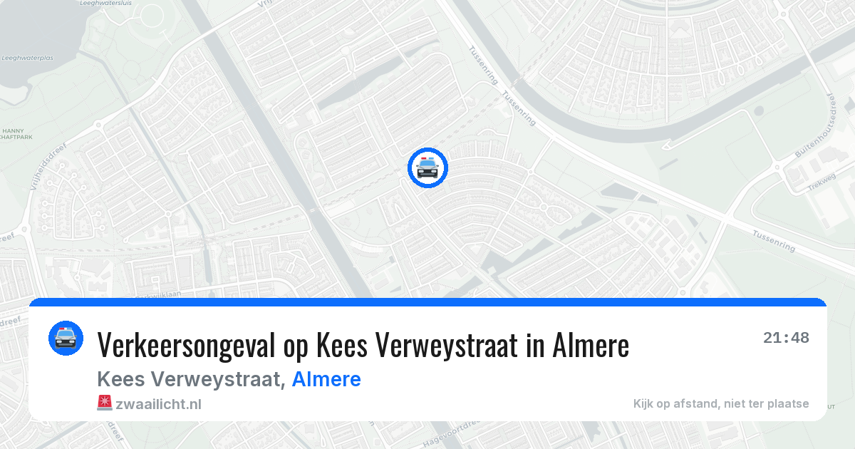 Verkeersongeval op Kees Verweystraat in Almere — 6 apr 2026