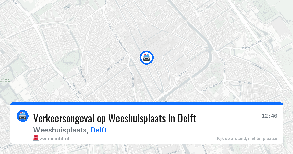 Verkeersongeval op Weeshuisplaats in Delft — 1 aug 2026