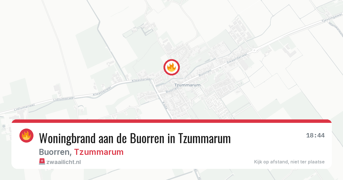 Woningbrand aan de Buorren in Tzummarum — 7 apr 2026
