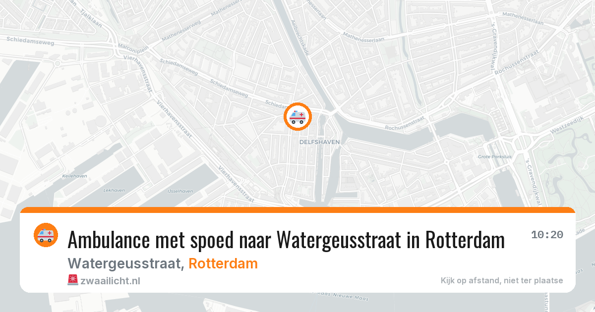 Ambulance met spoed naar Watergeusstraat in Rotterdam — 9 jun 2026