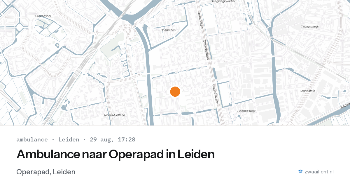 Ambulance naar Operapad in Leiden — 29 aug 2026