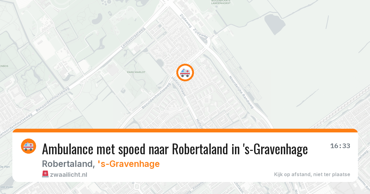 Ambulance met spoed naar Robertaland in 's-Gravenhage — 16 mei 2026