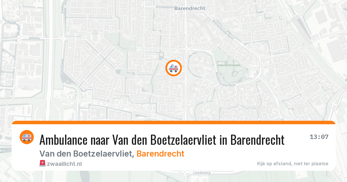 Ambulance naar Van den Boetzelaervliet in Barendrecht — 23 jun 2026