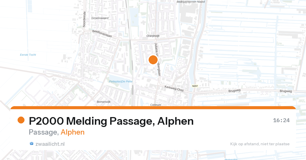 P2000 Melding Passage, Alphen — 16 mrt 2026