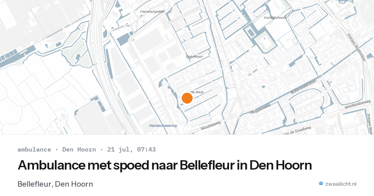 Ambulance met spoed naar Bellefleur in Den Hoorn — 21 jul 2026