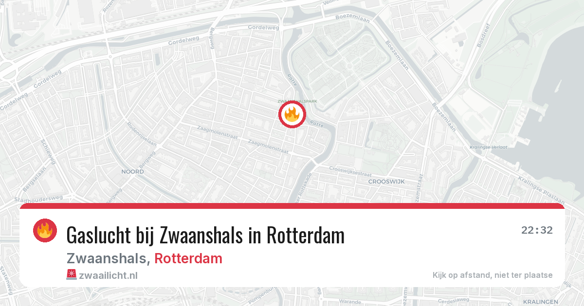 Gaslucht bij Zwaanshals in Rotterdam — 1 jul 2026