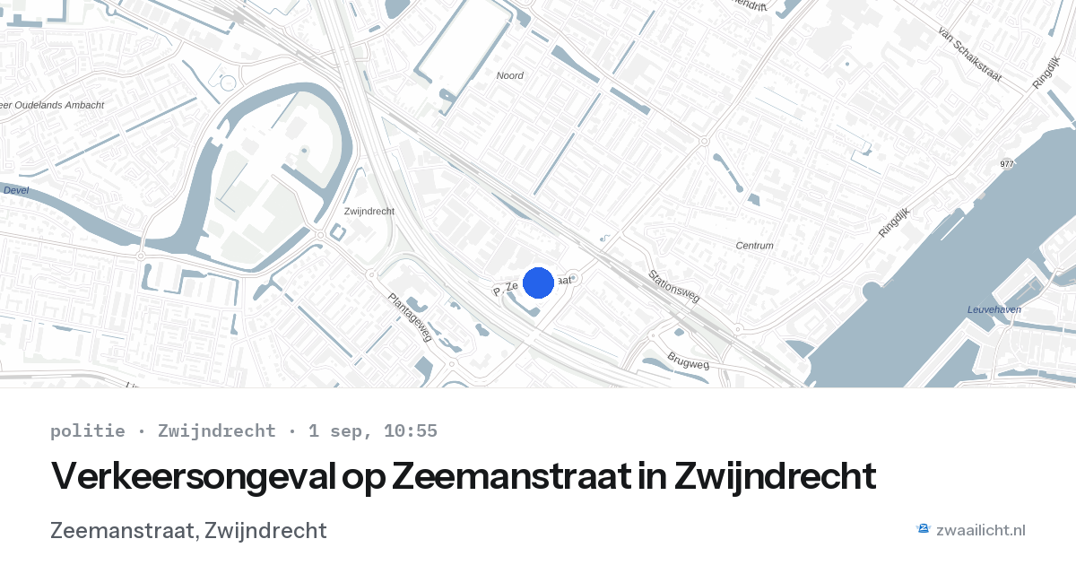 Verkeersongeval op Zeemanstraat in Zwijndrecht — 1 sep 2026