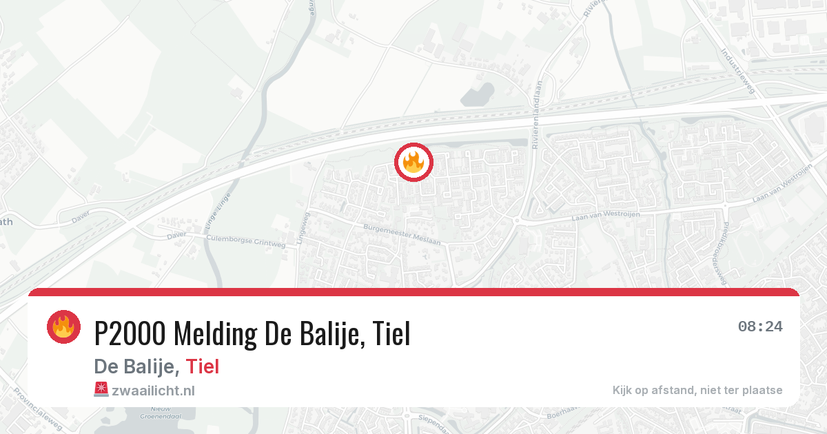 P2000 Melding De Balije, Tiel — 28 feb 2026