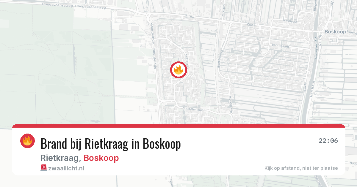 Brand bij Rietkraag in Boskoop — 25 jun 2026