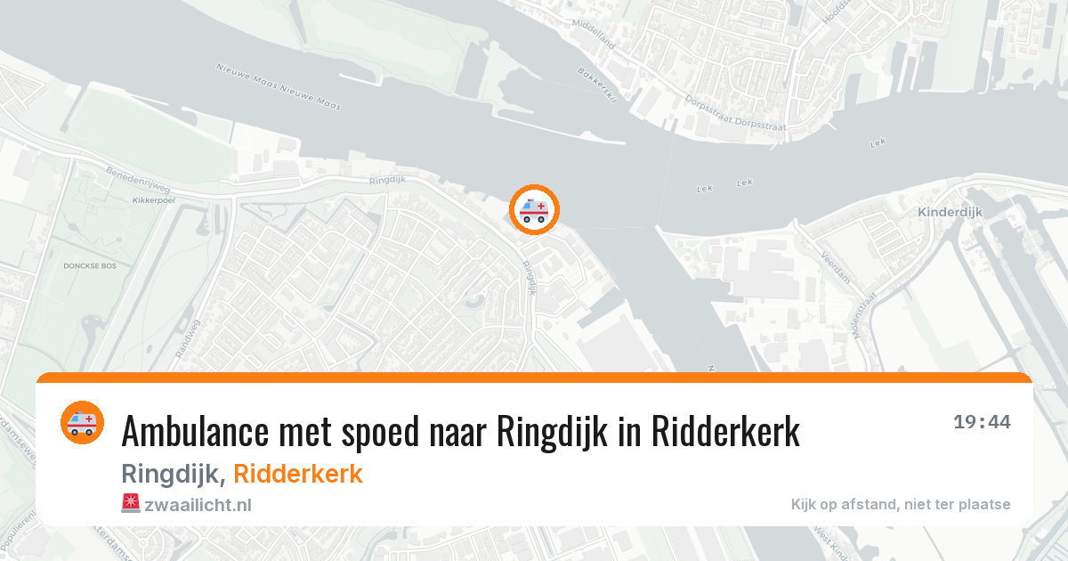 Ambulance met spoed naar Ringdijk in Ridderkerk — 15 mei 2026