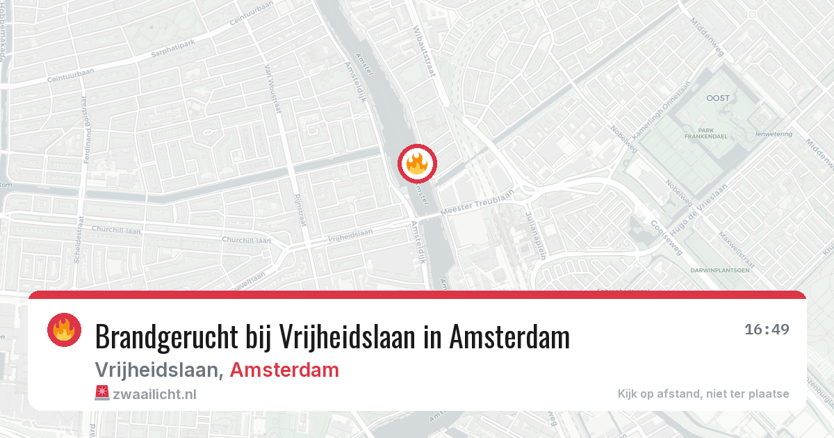 Brandgerucht bij Vrijheidslaan in Amsterdam — 3 mrt 2026