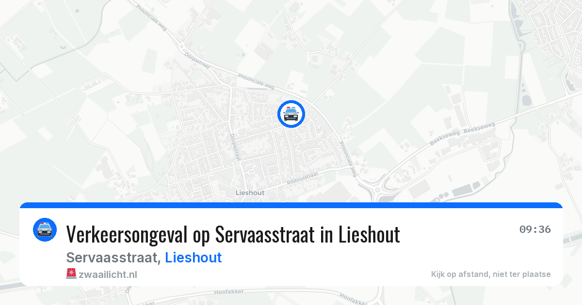 Verkeersongeval op Servaasstraat in Lieshout — 22 jun 2026