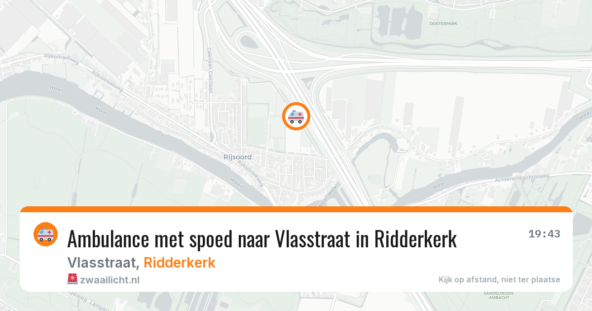 Ambulance met spoed naar Vlasstraat in Ridderkerk — 2 jun 2026