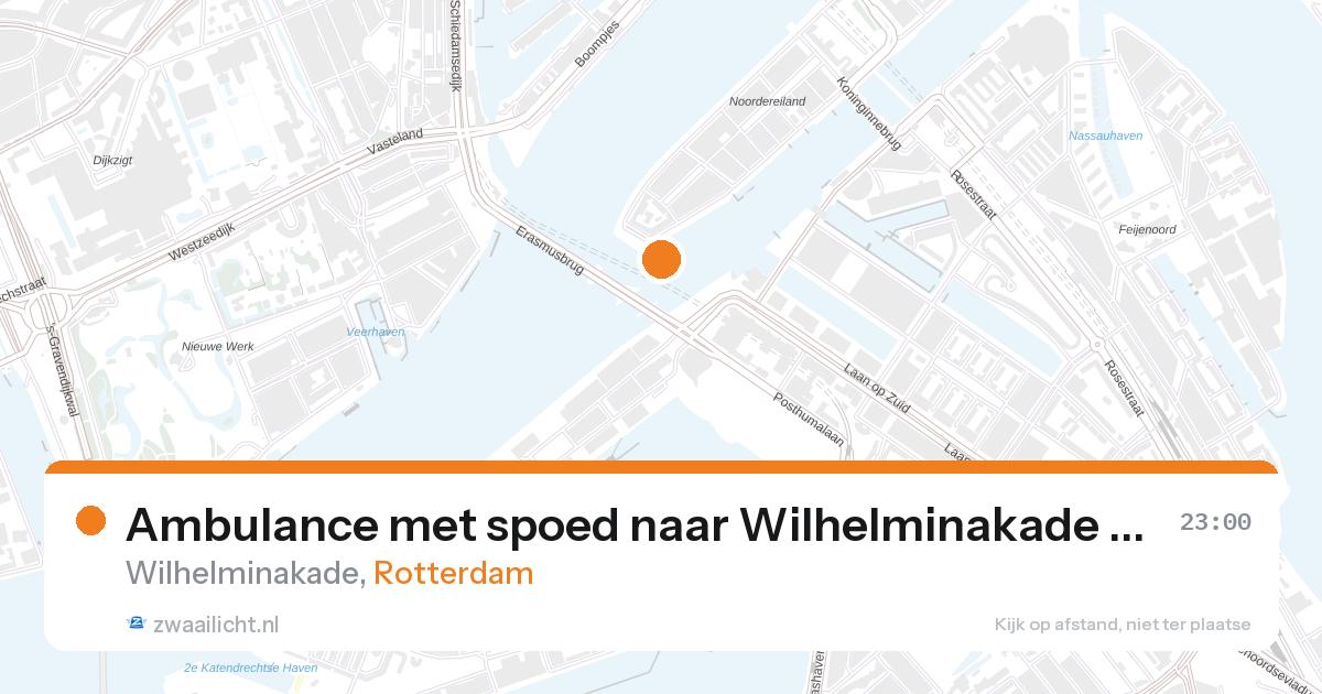 Ambulance met spoed naar Wilhelminakade in Rotterdam — 27 aug 2026