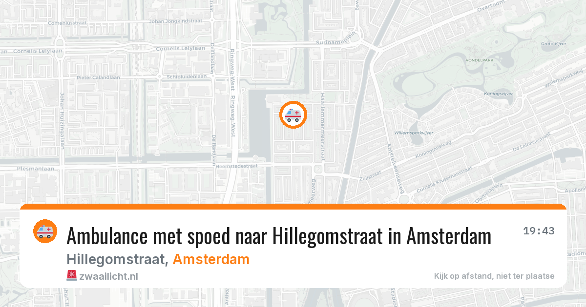 Ambulance met spoed naar Hillegomstraat in Amsterdam — 4 aug 2026
