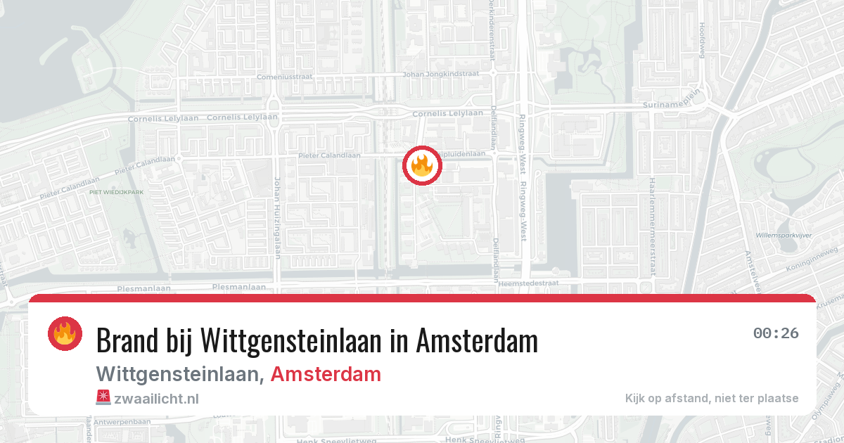 Brand bij Wittgensteinlaan in Amsterdam — 22 mei 2026