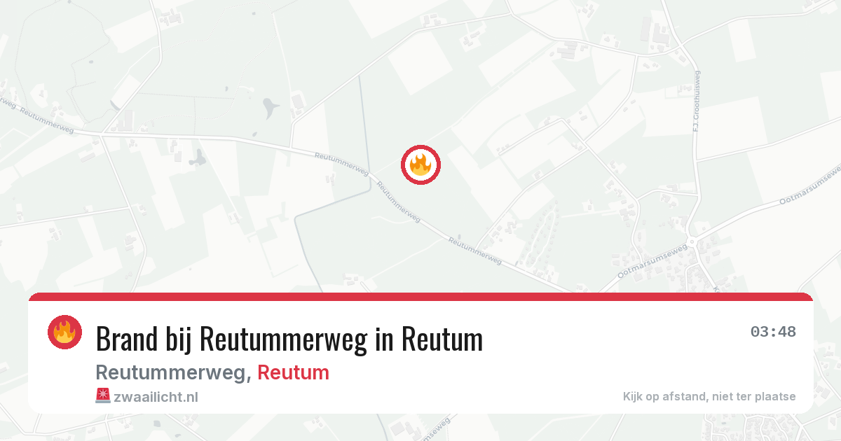Brand bij Reutummerweg in Reutum — 20 jun 2026