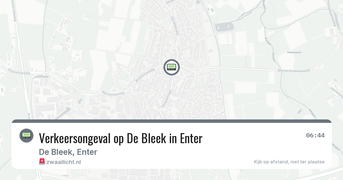 Verkeersongeval op De Bleek in Enter — 18 jun 2026