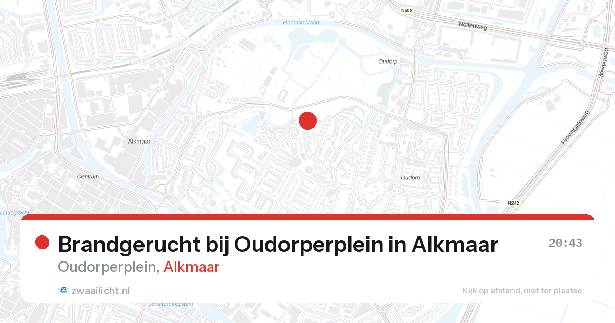 Brandgerucht bij Oudorperplein in Alkmaar — 22 mrt 2026