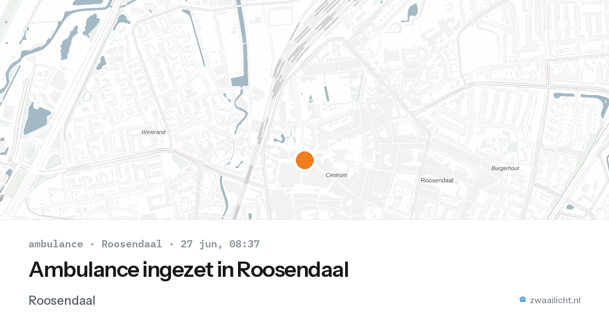 Ambulance ingezet in Roosendaal — 27 jun 2026