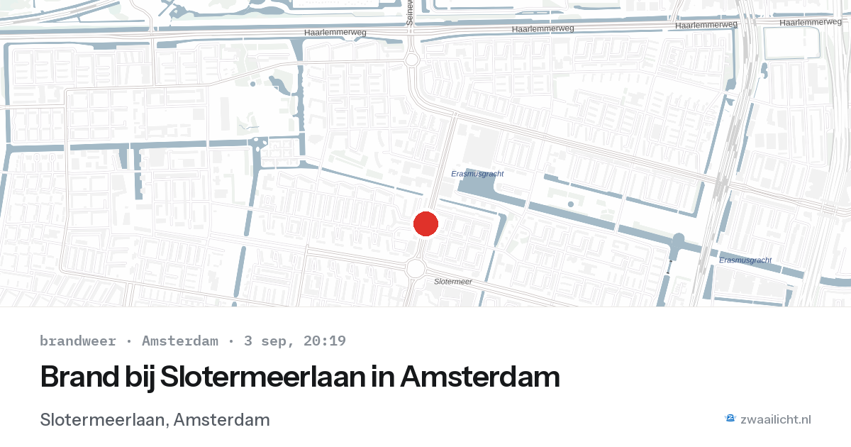 Brand bij Slotermeerlaan in Amsterdam — 3 sep 2026