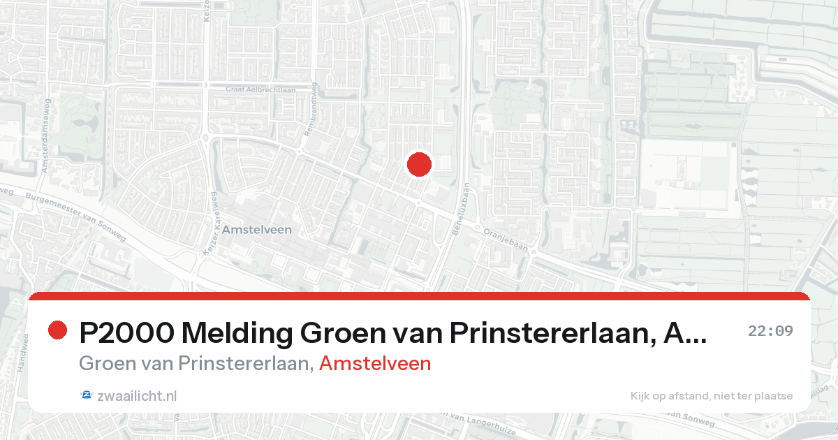 P2000 Melding Groen van Prinstererlaan, Amstelveen — 7 feb 2026