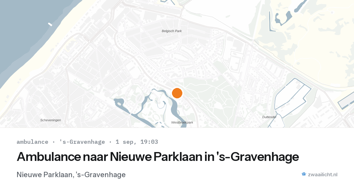 Ambulance naar Nieuwe Parklaan in 's-Gravenhage — 1 sep 2026