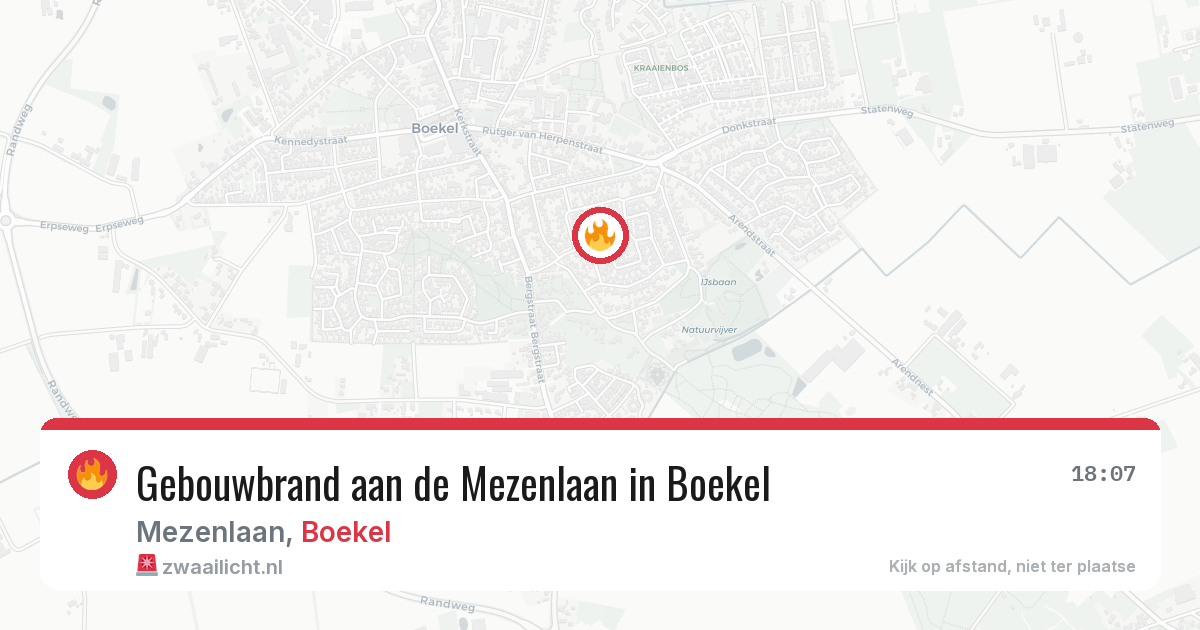 Gebouwbrand aan de Mezenlaan in Boekel — 24 jun 2026