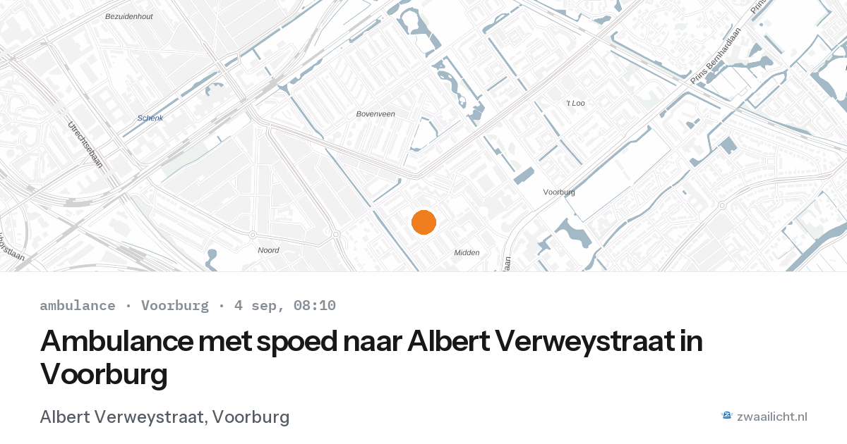 Ambulance met spoed naar Albert Verweystraat in Voorburg — 4 sep 2026