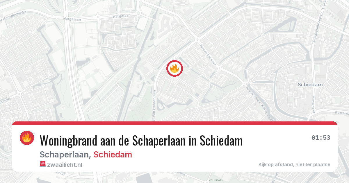 Woningbrand aan de Schaperlaan in Schiedam — 31 jul 2026