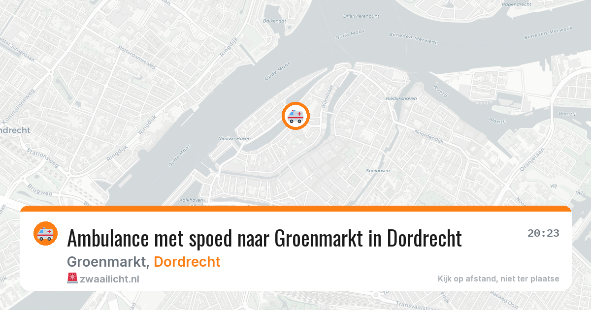 Ambulance met spoed naar Groenmarkt in Dordrecht — 26 jun 2026
