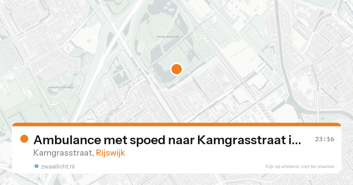 Ambulance met spoed naar Kamgrasstraat in Rijswijk — 17 mei 2026