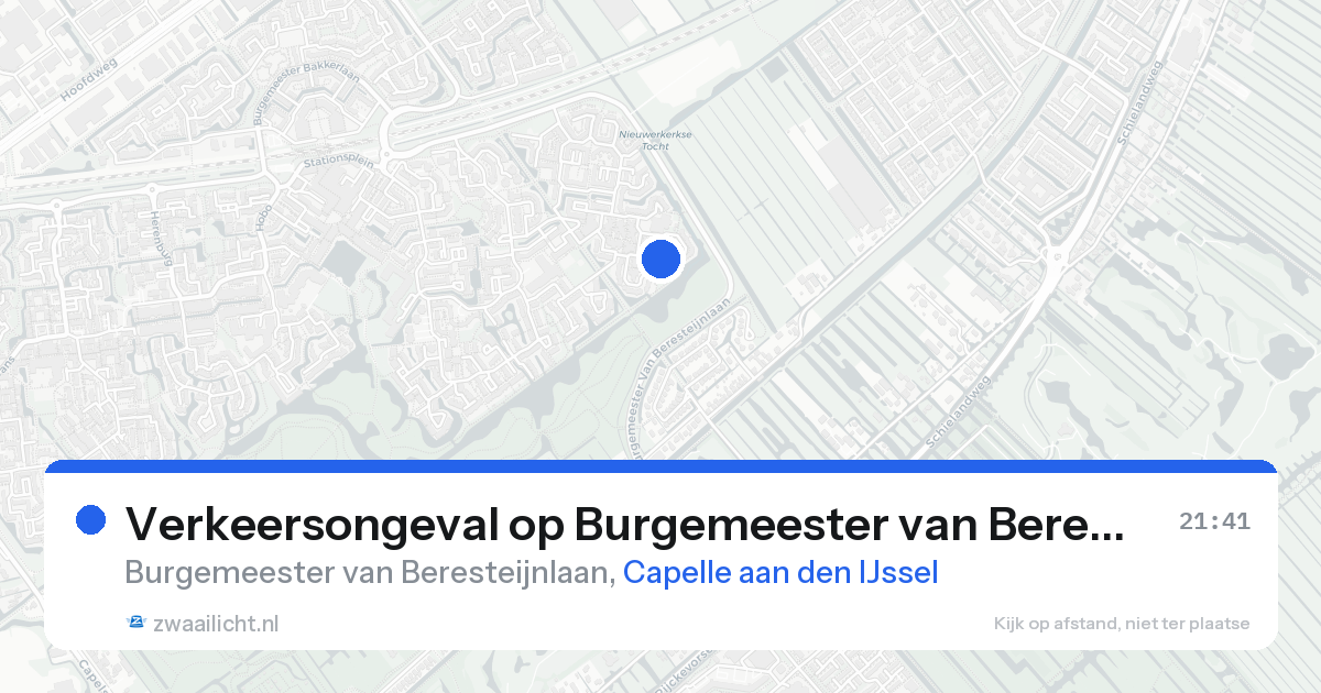 Verkeersongeval op Burgemeester van Beresteijnlaan in Capelle aan den IJssel — 17 aug 2026