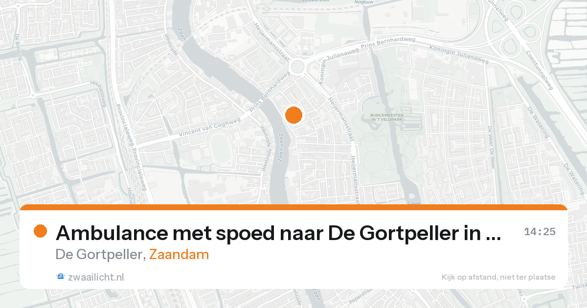 Ambulance met spoed naar De Gortpeller in Zaandam — 17 aug 2026