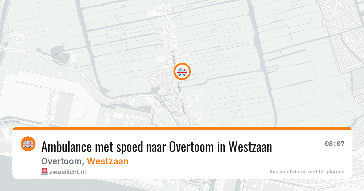 Ambulance met spoed naar Overtoom in Westzaan — 10 apr 2026