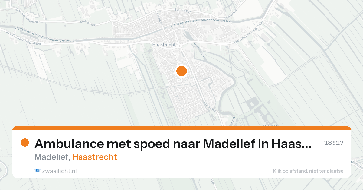 Ambulance met spoed naar Madelief in Haastrecht — 8 mrt 2026