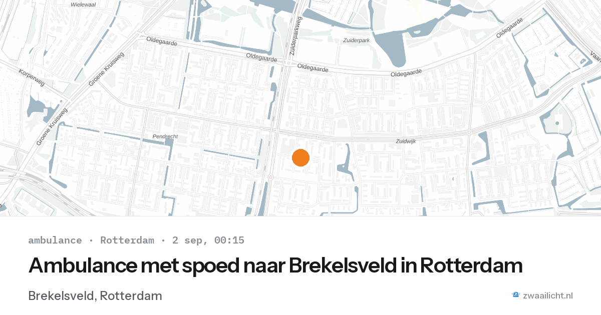 Ambulance met spoed naar Brekelsveld in Rotterdam — 1 sep 2026