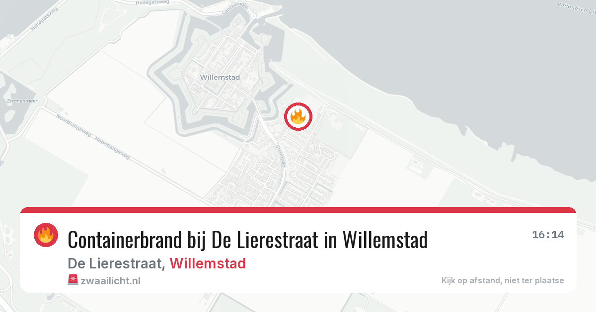 Containerbrand bij De Lierestraat in Willemstad — 7 jun 2026