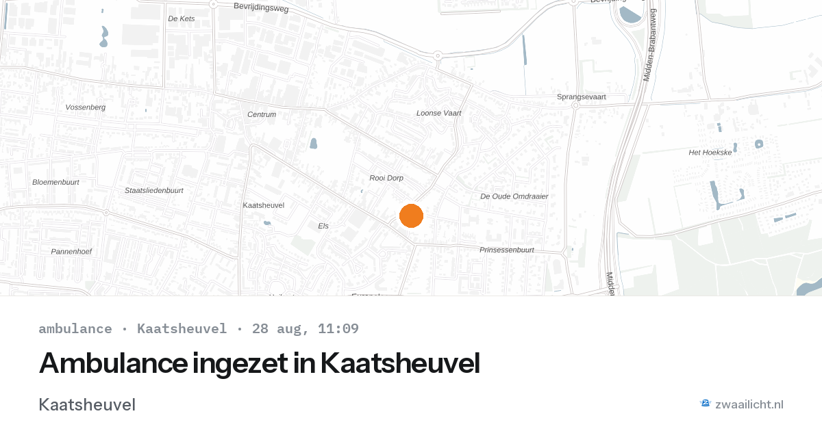 Ambulance ingezet in Kaatsheuvel — 28 aug 2026