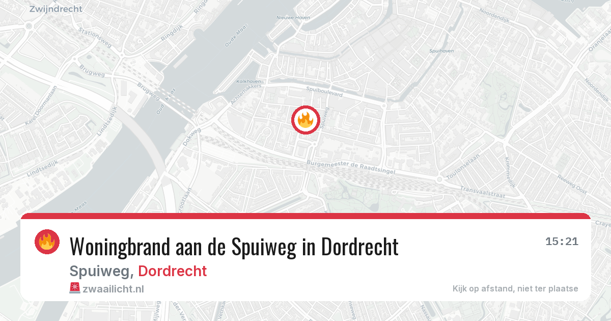 Woningbrand aan de Spuiweg in Dordrecht — 28 apr 2026
