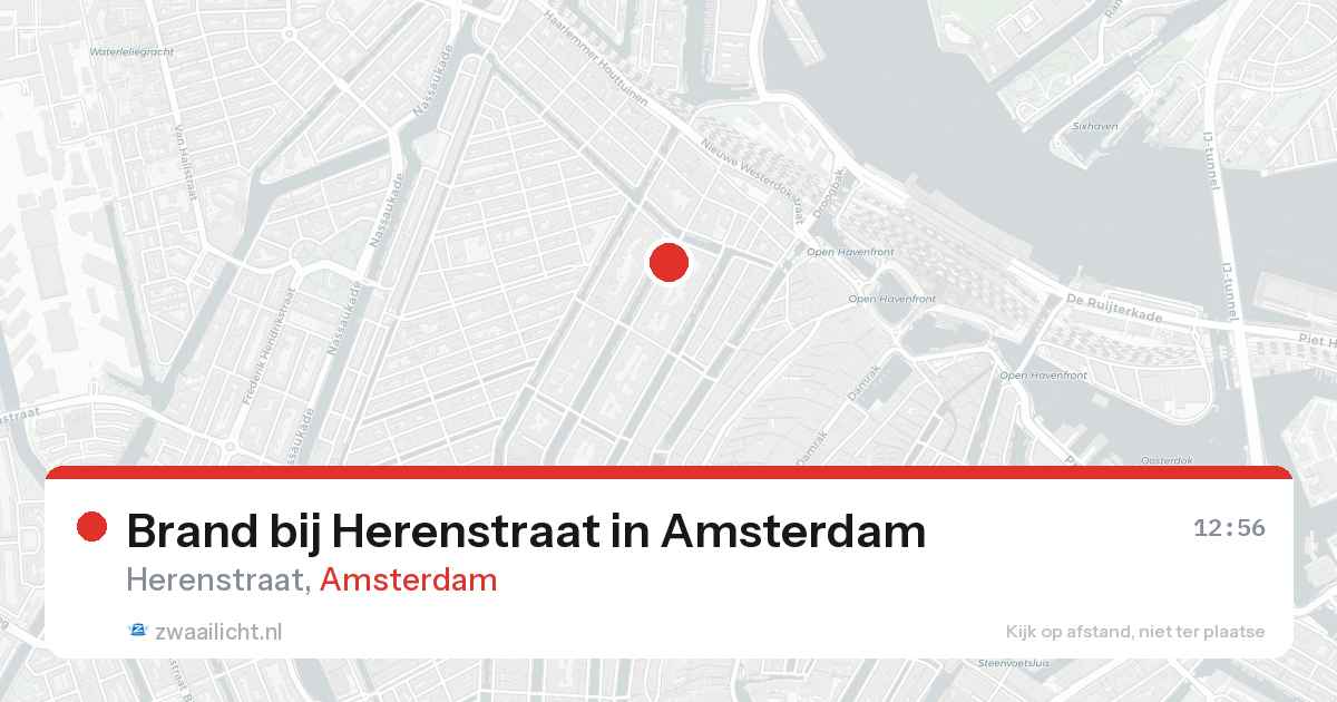 Brand bij Herenstraat in Amsterdam — 24 mei 2026