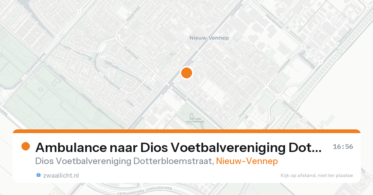 Ambulance naar Dios Voetbalvereniging Dotterbloemstraat in Nieuw-Vennep — 7 feb 2026