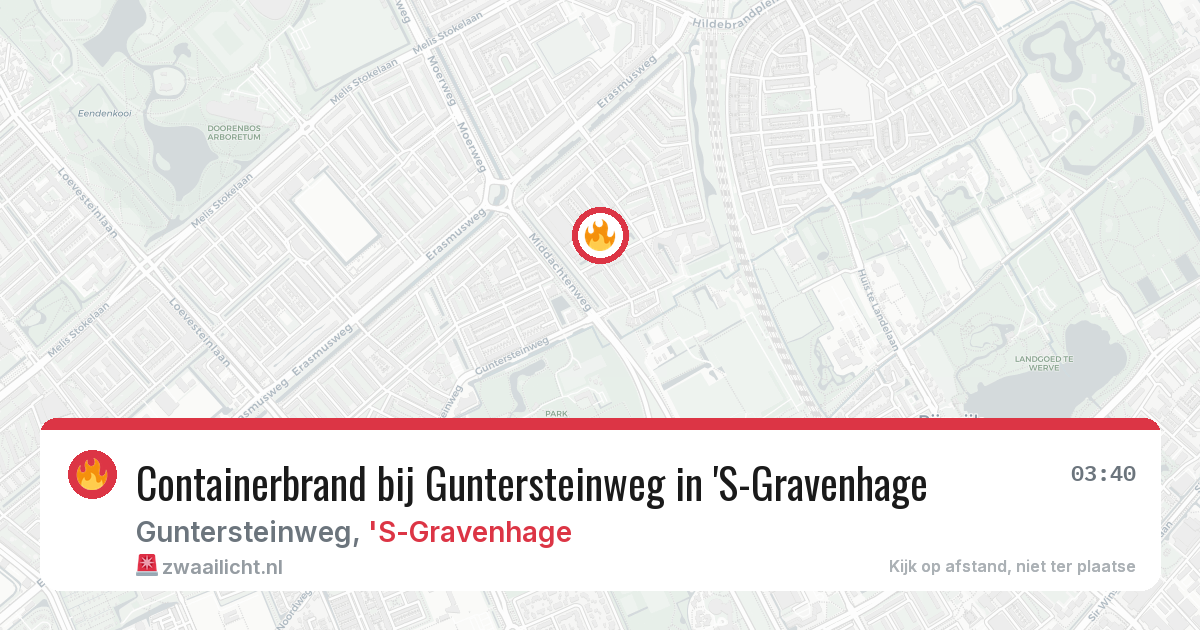 Containerbrand bij Guntersteinweg in 'S-Gravenhage — 14 mei 2026