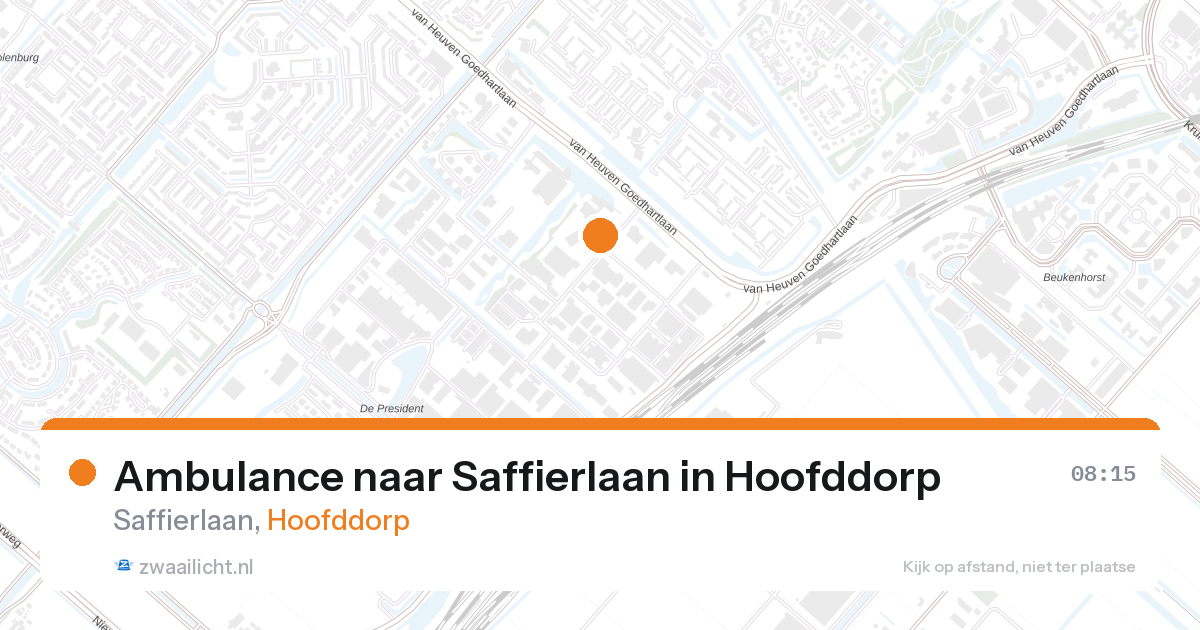 Ambulance naar Saffierlaan in Hoofddorp — 16 jun 2026