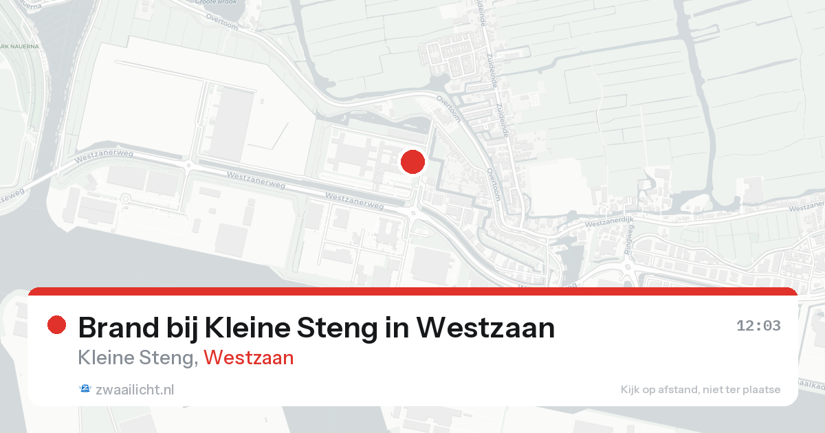 Brand bij Kleine Steng in Westzaan — 25 aug 2026