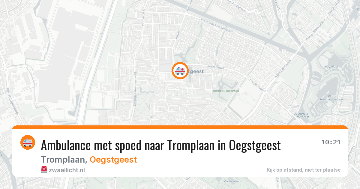 Ambulance met spoed naar Tromplaan in Oegstgeest — 3 aug 2026